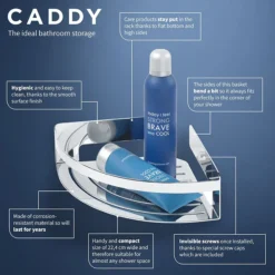 Tiger Caddy Large Corner Shower Basket - Chrome -Bathroom Accessories 1400630346 d1