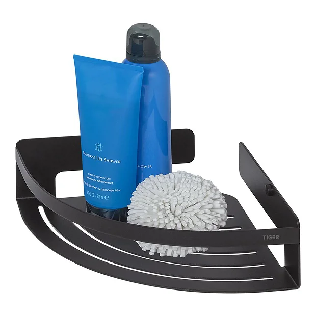 Tiger Caddy Large Corner Shower Basket - Black 4 Tiger Caddy Large Corner Shower Basket - Black - Image 2