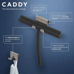 Tiger Caddy Shower Hook - Brushed Stainless Steel -Bathroom Accessories 1401230946 d1