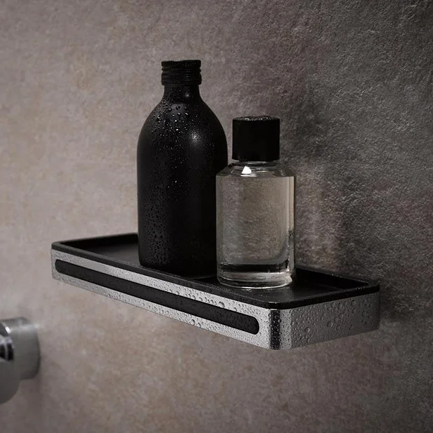 Keuco Plan Shower Basket With Integrated Squeegee - Chrome/Dark Grey 4 Keuco Plan Shower Basket With Integrated Squeegee - Chrome/Dark Grey - Image 2