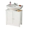 White Wood Double Shutter Door Under Sink Cabinet -Bathroom Accessories 1600903 lrg