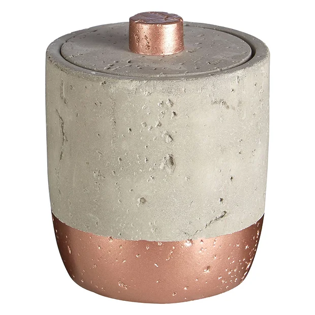 Neptune 400ml Cotton Jar With Lid - Concrete & Copper 4 Neptune 400ml Cotton Jar With Lid - Concrete & Copper - Image 2