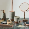 Neptune Toilet Brush Holder - Concrete & Copper