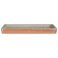 Neptune Small Rectangular Bathroom Tray - Concrete & Copper -Bathroom Accessories 1601636 d1
