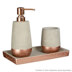 Neptune Small Rectangular Bathroom Tray - Concrete & Copper -Bathroom Accessories 1601636 d2