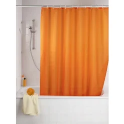 Wenko Plain Orange Polyester Shower Curtain - W1800 X H2000mm