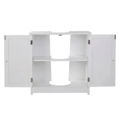 White Wood Under Sink Cabinet