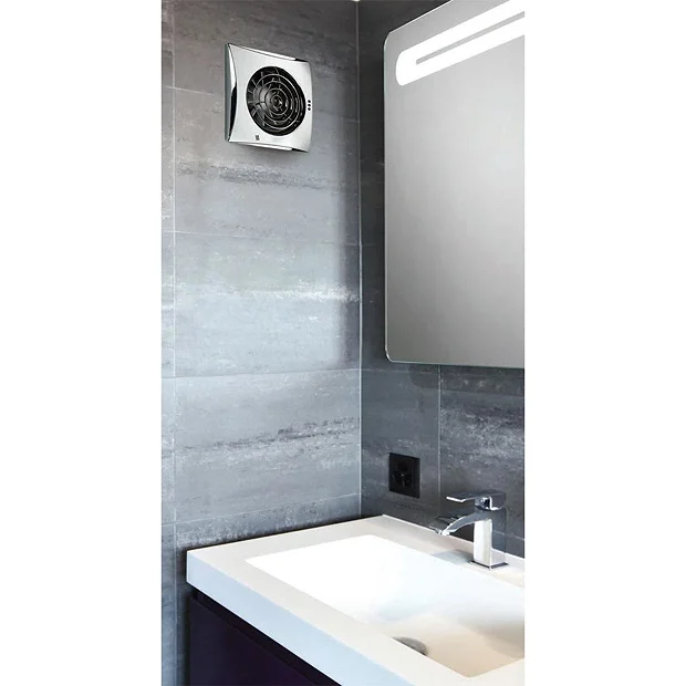 HIB Hush Wall Mounted Bathroom Fan With Timer & Humidity Sensor - Matt Silver 3 HIB Hush Wall Mounted Bathroom Fan With Timer & Humidity Sensor - Matt Silver