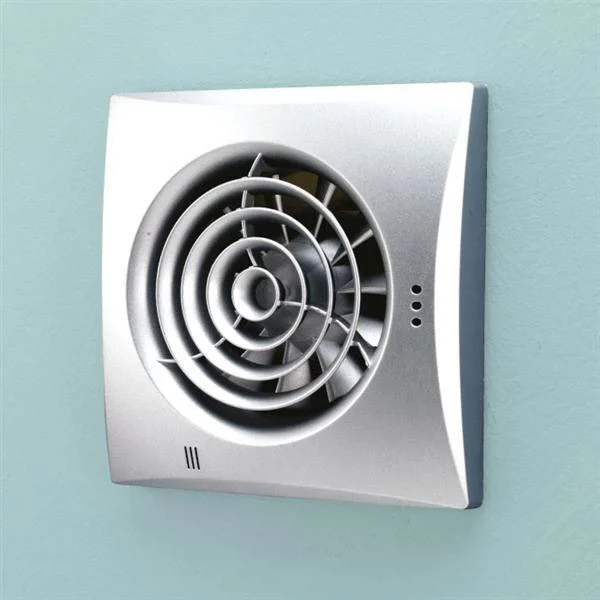HIB Hush Wall Mounted Bathroom Fan With Timer & Humidity Sensor - Matt Silver 4 HIB Hush Wall Mounted Bathroom Fan With Timer & Humidity Sensor - Matt Silver - Image 2