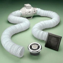 HIB Cyclone White Wet Room Inline Fan With LED Lights - Warm White 7 HIB Cyclone White Wet Room Inline Fan With LED Lights - Warm White -Bathroom Accessories 32600 d2 1