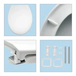 Bemis Oxford Toilet Seat With Adjustable Chrome Hinges