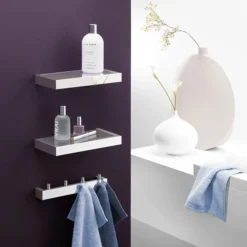 Zack Linea 26.5cm Bathroom Shelf - Polished Finish
