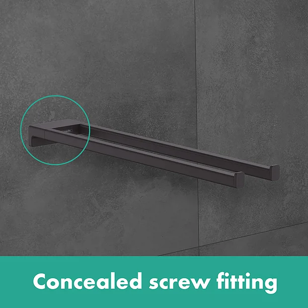 Hansgrohe AddStoris Double Towel Holder - Matt Black 5 Hansgrohe AddStoris Double Towel Holder - Matt Black - Image 3