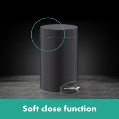 Hansgrohe AddStoris Matt Black 3 Litre Pedal Bin -Bathroom Accessories 41775670 l3