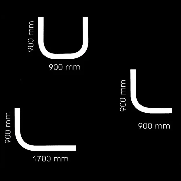 Aqualona Profile Shower Curtain Track And Hooks - Chrome 3 Aqualona Profile Shower Curtain Track And Hooks - Chrome