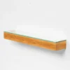 550mm Glass Shelf Bamboo -Bathroom Accessories 50gsbb d3