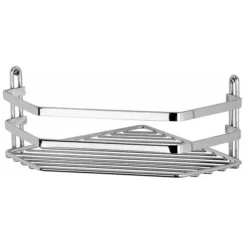 Satina Single Corner Storage Basket - Chrome