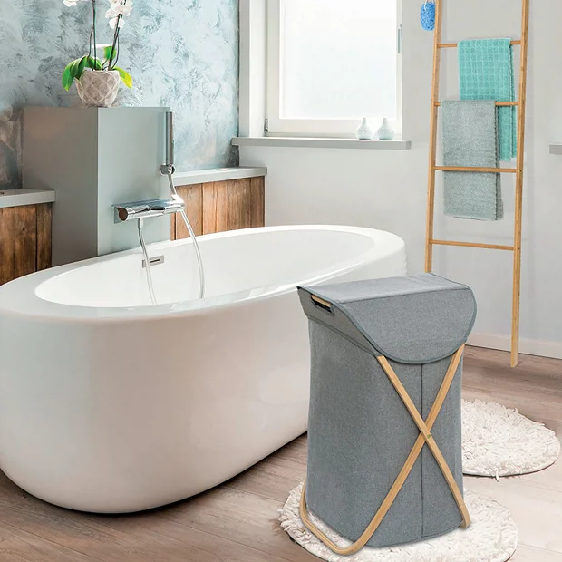 Wenko Bahari Bamboo Foldable Laundry Bin 3 Wenko Bahari Bamboo Foldable Laundry Bin