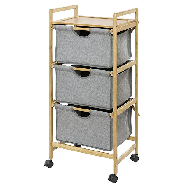 Wenko Bahari Bamboo Shelf Unit With 3 Drawers 3 Wenko Bahari Bamboo Shelf Unit With 3 Drawers