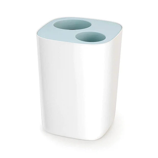 Joseph Joseph Split Bathroom Waste Separation Bin - White/Blue 4 Joseph Joseph Split Bathroom Waste Separation Bin - White/Blue - Image 2