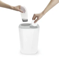 Joseph Joseph Split Bathroom Waste Separation Bin - White/Grey -Bathroom Accessories 70514 d1