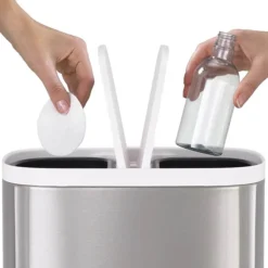 Joseph Joseph Split 6L Stainless Steel Bathroom Recycling Bin -Bathroom Accessories 70520 d1
