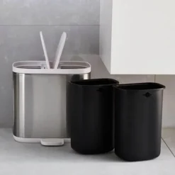 Joseph Joseph Split 6L Stainless Steel Bathroom Recycling Bin