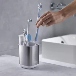 Joseph Joseph EasyStore Steel Toothbrush Holder -Bathroom Accessories 70530 d4