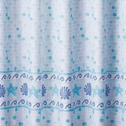 Aqualona Mosaic Blue Polyester Shower Curtain - W1800 X H1800mm