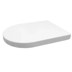 Euroshowers ONE Seat Long Elongated D-Shape Soft Close Toilet Seat - White