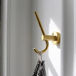 Miller Bond Polished Untreated Brass Double Robe Hook 7 Miller Bond Polished Untreated Brass Double Robe Hook -Bathroom Accessories 8712mp d1