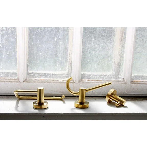 Miller Bond Polished Untreated Brass Double Robe Hook 3 Miller Bond Polished Untreated Brass Double Robe Hook