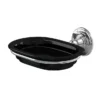 Burlington Black Soap Dish With Chrome Holder 2 Burlington Black Soap Dish With Chrome Holder -Bathroom Accessories a1chrbla l
