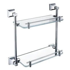 Heritage Chancery Double Glass Shelf - Chrome