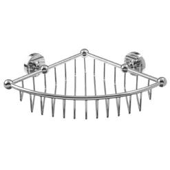 Heritage Corner Wire Basket - Chrome