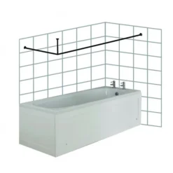 Croydex Premier Large L-Shaped Shower Curtain Rod -Bathroom Accessories ad149641 d1