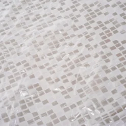 Croydex Silver Mosaic PVC Shower Curtain W1800 X H1800mm -Bathroom Accessories ae543440ai2