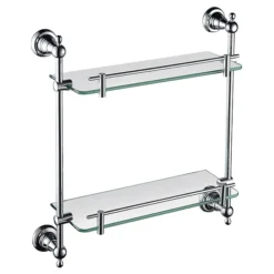 Heritage Holborn Double Glass Shelf - Chrome
