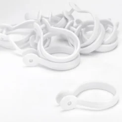 Croydex White Button Shower Curtain Rings 10 Croydex White Button Shower Curtain Rings -Bathroom Accessories ak142222ai2