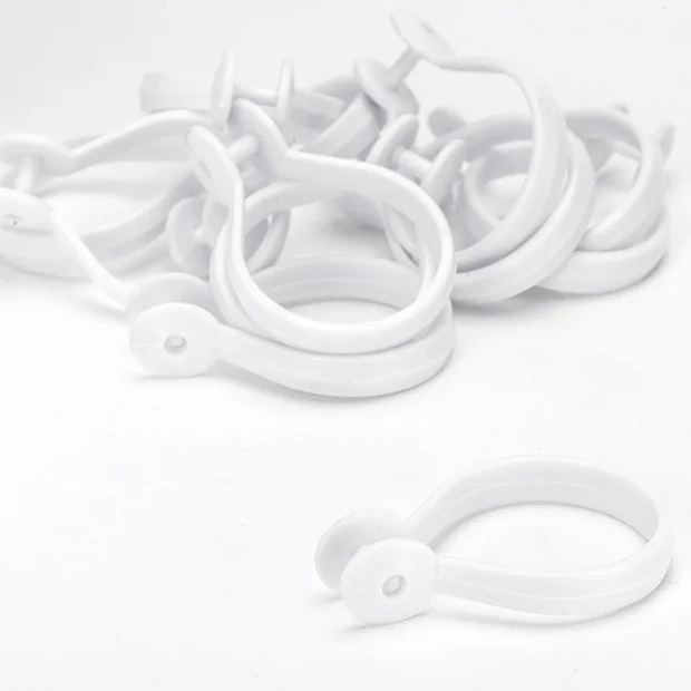 Croydex White Button Shower Curtain Rings 6 Croydex White Button Shower Curtain Rings - Image 4
