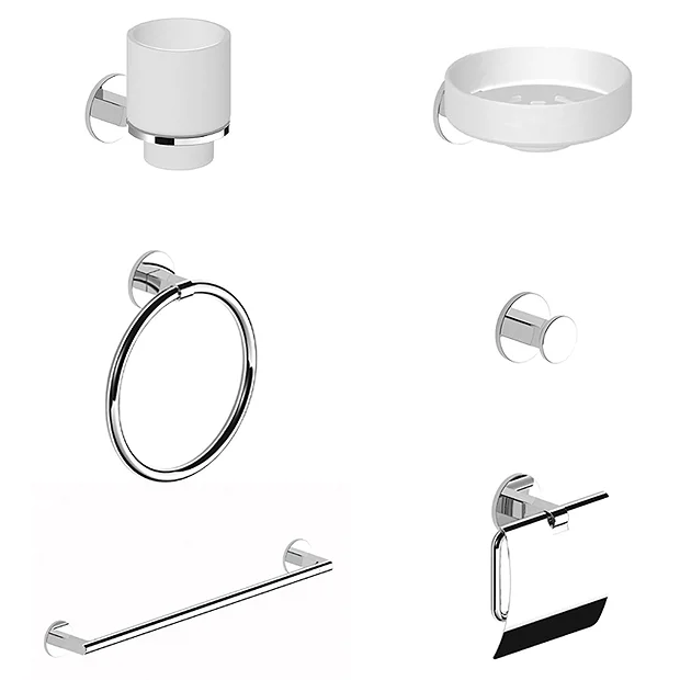 BagnoDesign Aquaeco Windemere Chrome 6-Piece Accessory Set 3 BagnoDesign Aquaeco Windemere Chrome 6-Piece Accessory Set