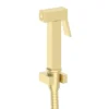 Arezzo Square Douche Shower Spray Kit With Wall Bracket And Hose Brushed Brass -Bathroom Accessories arzdk8bb l