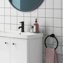 Arezzo Matt Black Round Towel Ring 8 Arezzo Matt Black Round Towel Ring -Bathroom Accessories azb313 d1