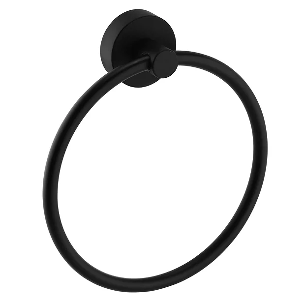 Arezzo Matt Black Round Towel Ring 6 Arezzo Matt Black Round Towel Ring - Image 4