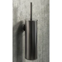 Arezzo Gunmetal Grey Wall Mounted Toilet Brush + Holder