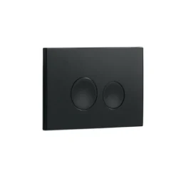 Arezzo Compact Concealed Cistern With Matt Black Flush Plate - Round Buttons -Bathroom Accessories azccblkr d1