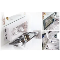 Arezzo Compact Concealed Cistern With Matt Black Flush Plate - Round Buttons -Bathroom Accessories azccblkr d6