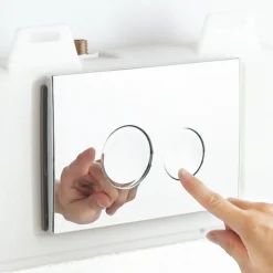 Arezzo Compact Concealed Cistern With Polished Chrome Flush Plate - Square Buttons 12 Arezzo Compact Concealed Cistern With Polished Chrome Flush Plate - Square Buttons -Bathroom Accessories azccchrs d3