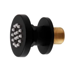 Arezzo Matt Black Body Jet - 1 X Slim Round Jet -Bathroom Accessories azrdjb d3