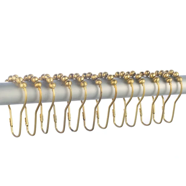 Arezzo Easy Glide Shower Curtain Rings (Pack Of 12) Brushed Brass 4 Arezzo Easy Glide Shower Curtain Rings (Pack Of 12) Brushed Brass - Image 2